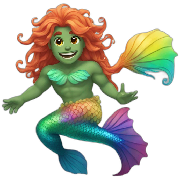 Rainbow merman emoji