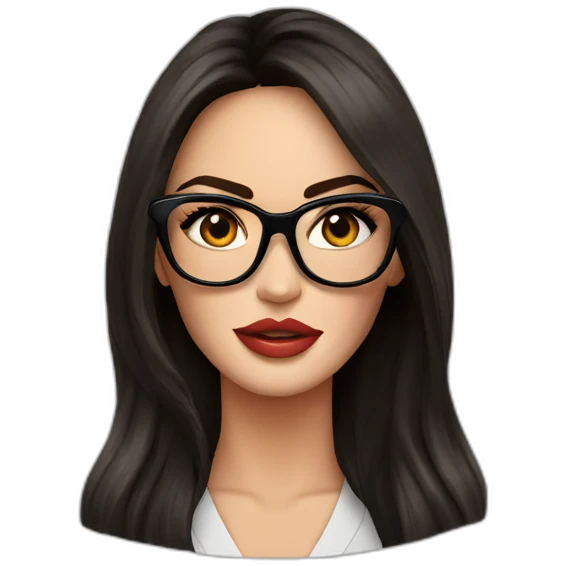 Megan Fox con lentes y suéter blanco emoji
