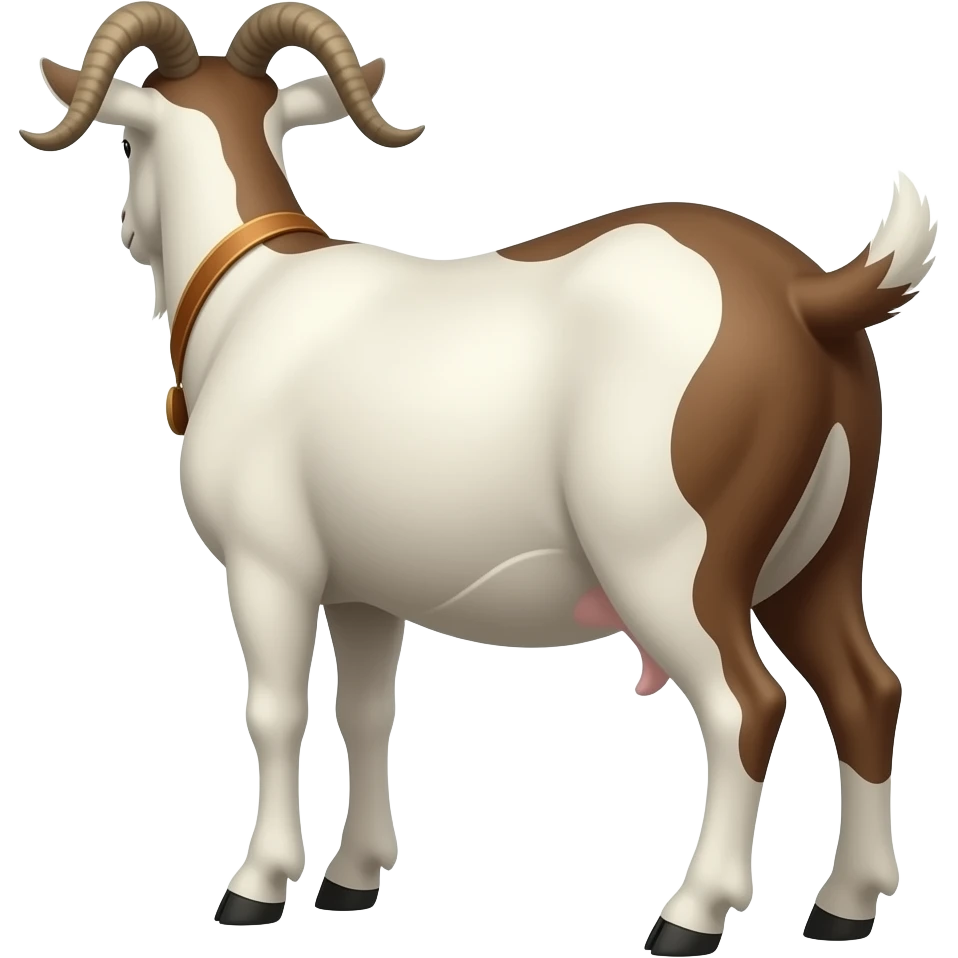 Hazme 1 cabra de tono blanco y marrón. Tiene que estar de espaldas. emoji