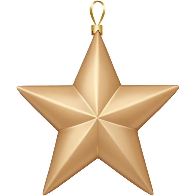 christmas decoration satin beige star  emoji