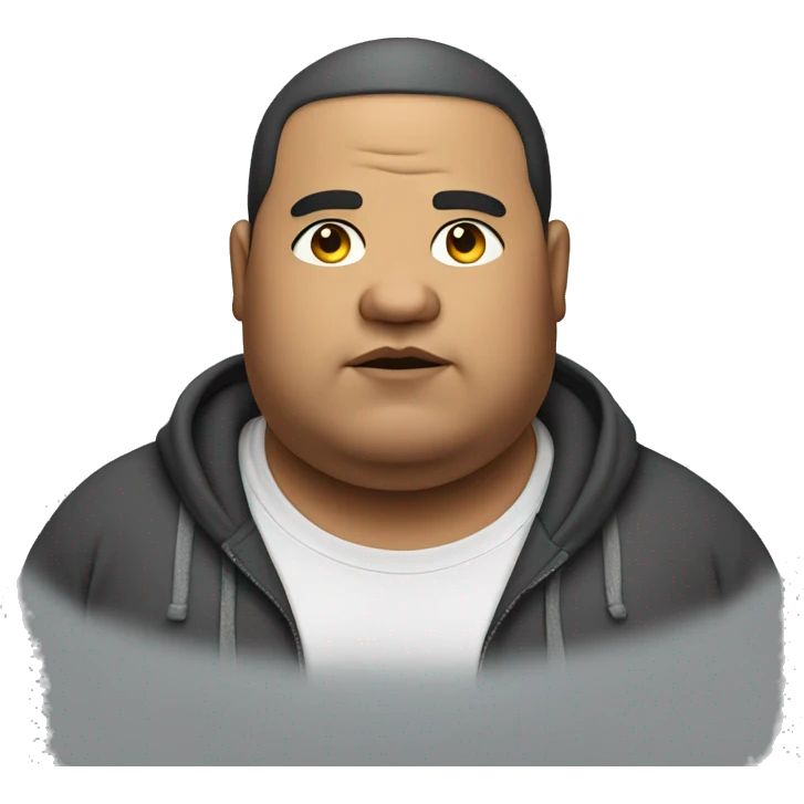 Fat man wearing a hoodie emoji