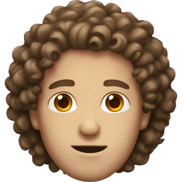 White man with curly brown hair  emoji