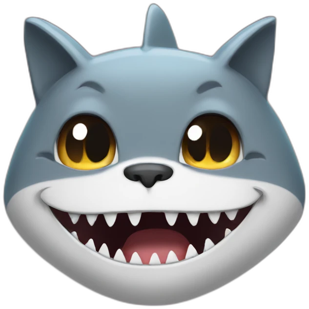 cat in a shark mouth emoji