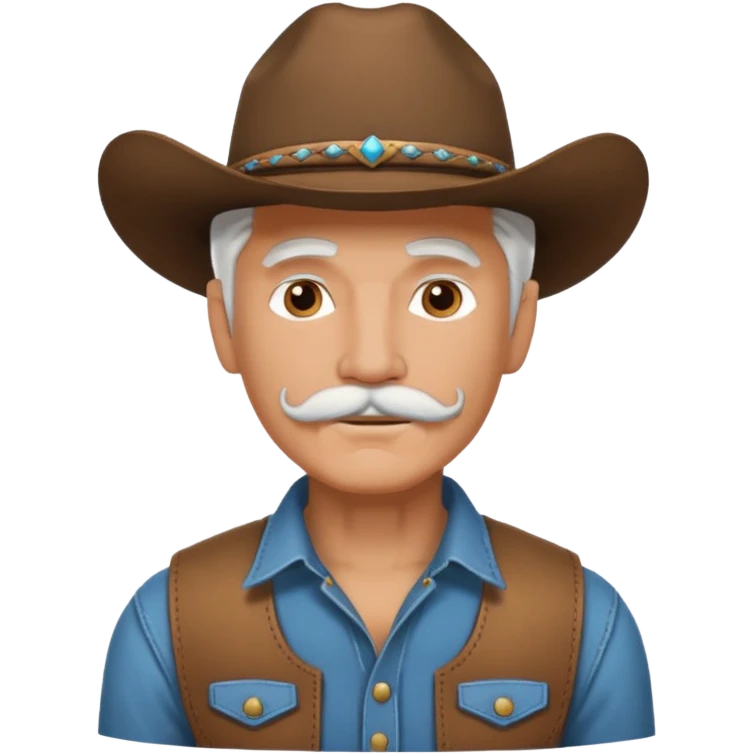 tattoos and mustached cowboys white hair emoji