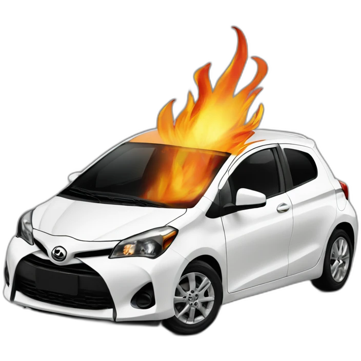 Gr Yaris with fire in the exaust emoji