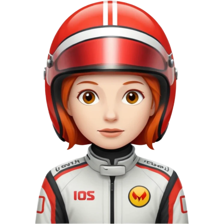 red haired racer emoji