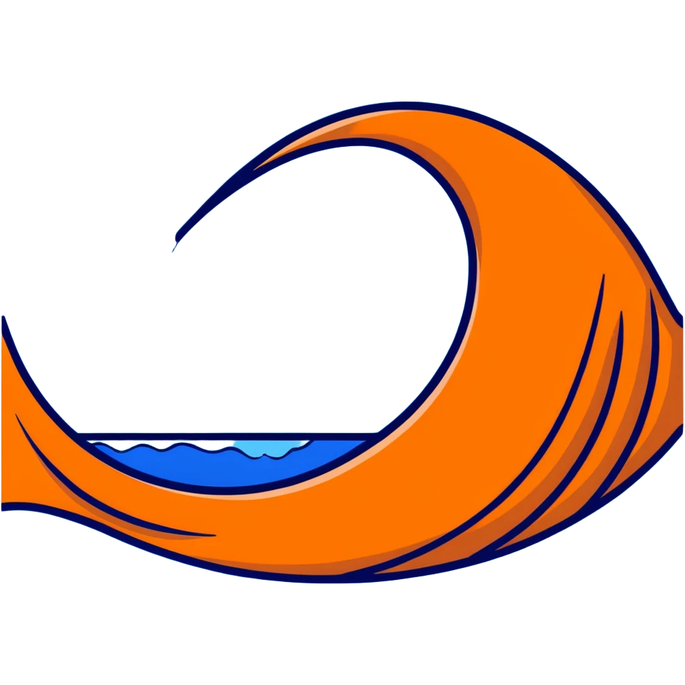 blue swoosh or wave, abstracted, vibrant and clean emoji