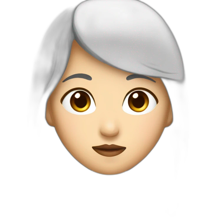 一个短发眼睛大大的黑色头发的稍微胖一点的华裔女孩 emoji