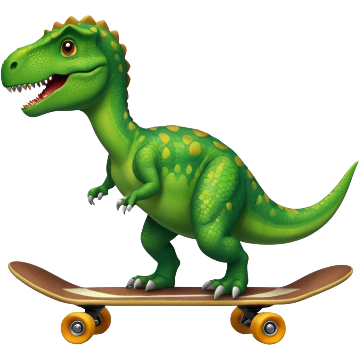 Dinosaur on a skateboard emoji