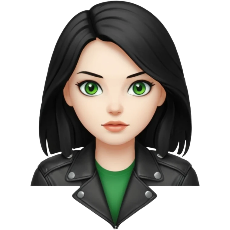 Biker Girl
Black Long Hair
Green Eyes emoji