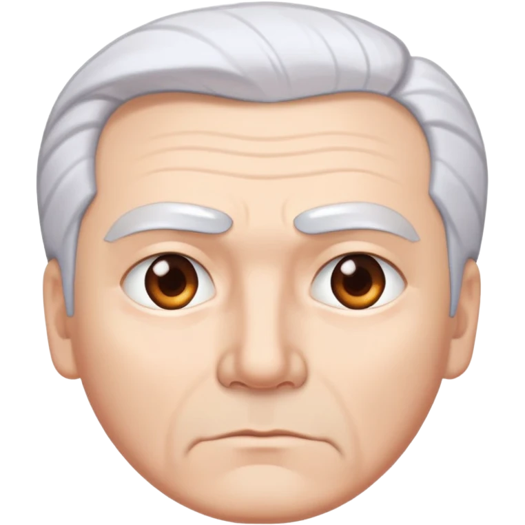 "- Nam
- 50 tuổi
- Da trắng
- Tóc bạc, lông mày trắng
- Mặt nghiêm túc
" emoji