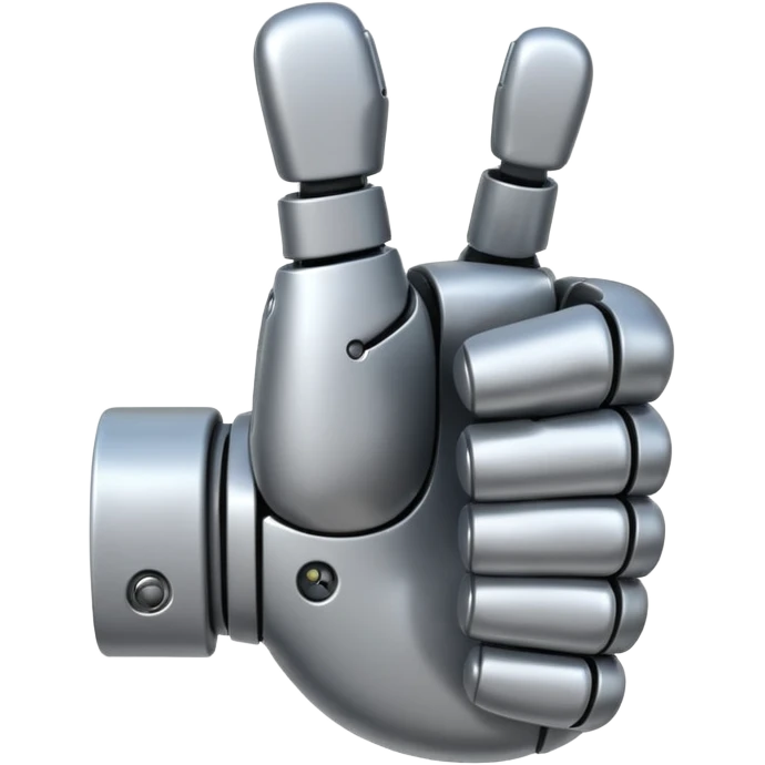 robot hand closed fist but the thumb is up emoji