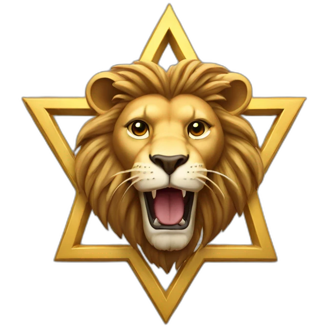 arms lion head inside a Star of David emoji
