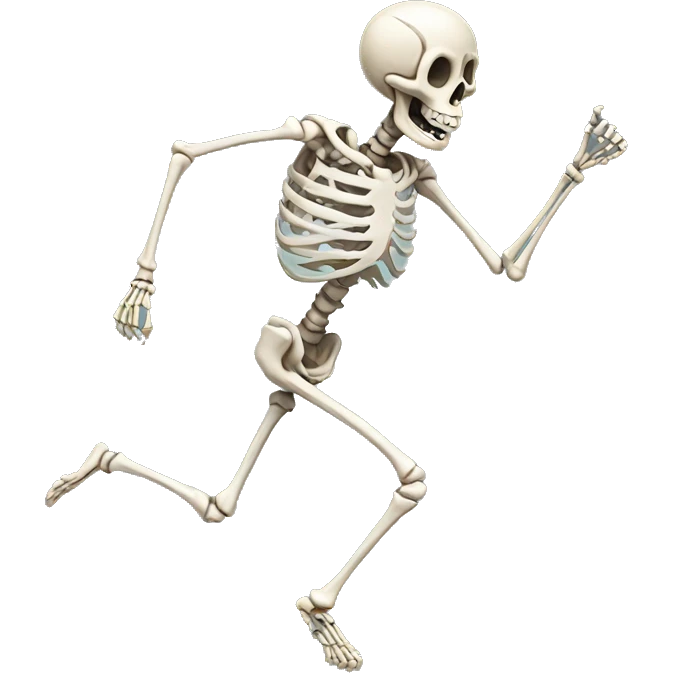 Running skeleton emoji