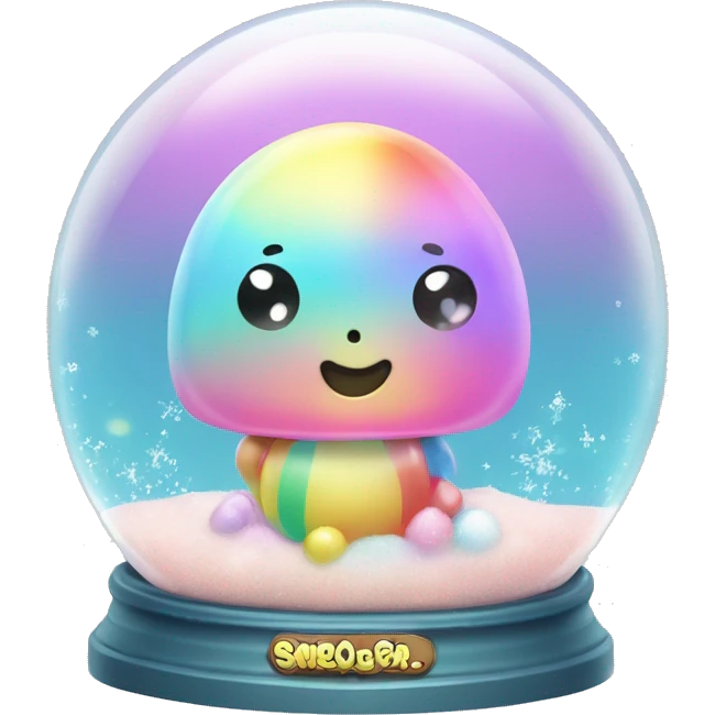 Kawaii rainbow pastel bedazzled bean with big butt in an under the sea snow globe  emoji