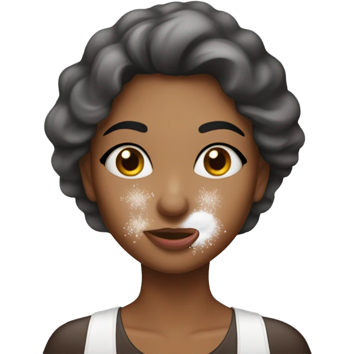 woman sniffing powdered sugar emoji