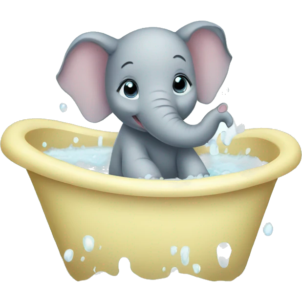 baby elephant having a bath emoji