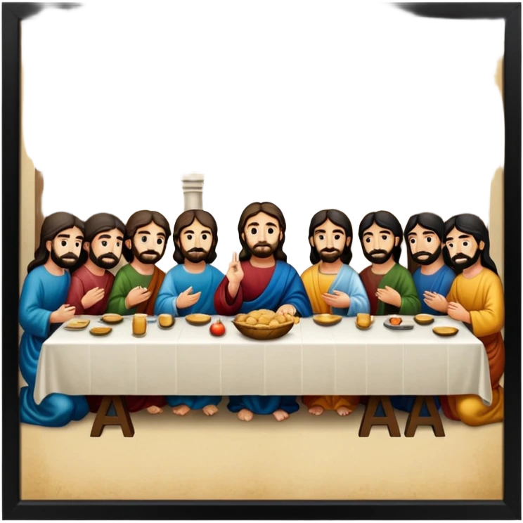 the last supper in painting frame
















 emoji