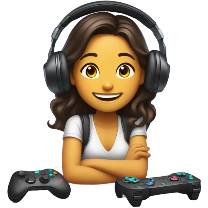 Excited Latina gamer girl emoji