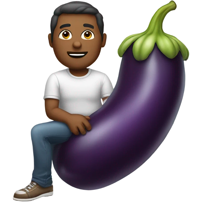 Man riding an eggplant  emoji