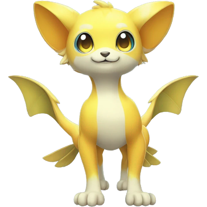 Cute cool shiny colorful fantasy animal hybrid Fakemon full body emoji