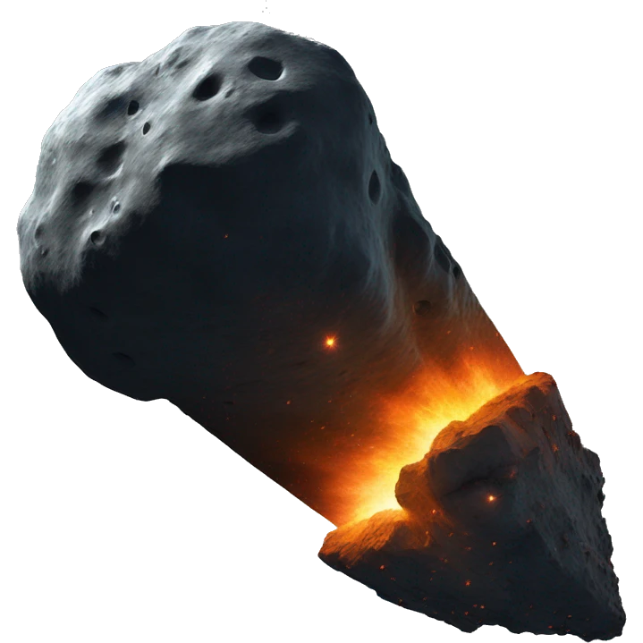 asteroid with trail emoji
