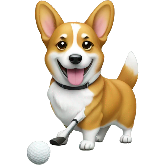 corgi golfing  emoji