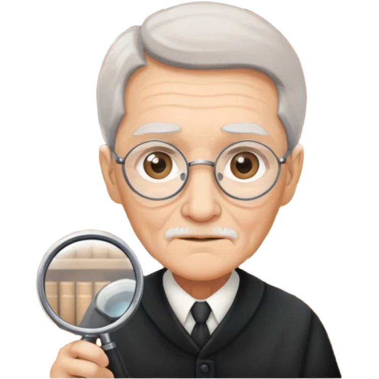 Elder + magnifier, Library Visitor. emoji