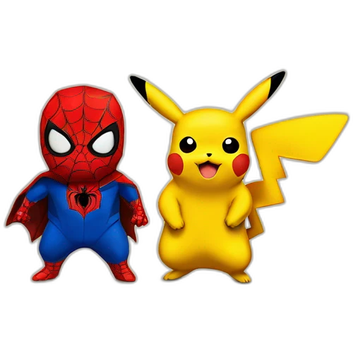 pikachu en couple avec spiderman emoji