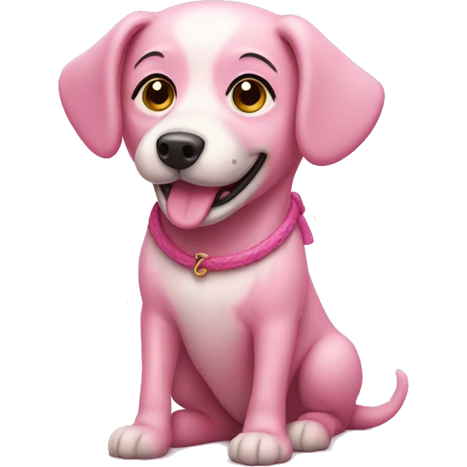 Pink dog emoji