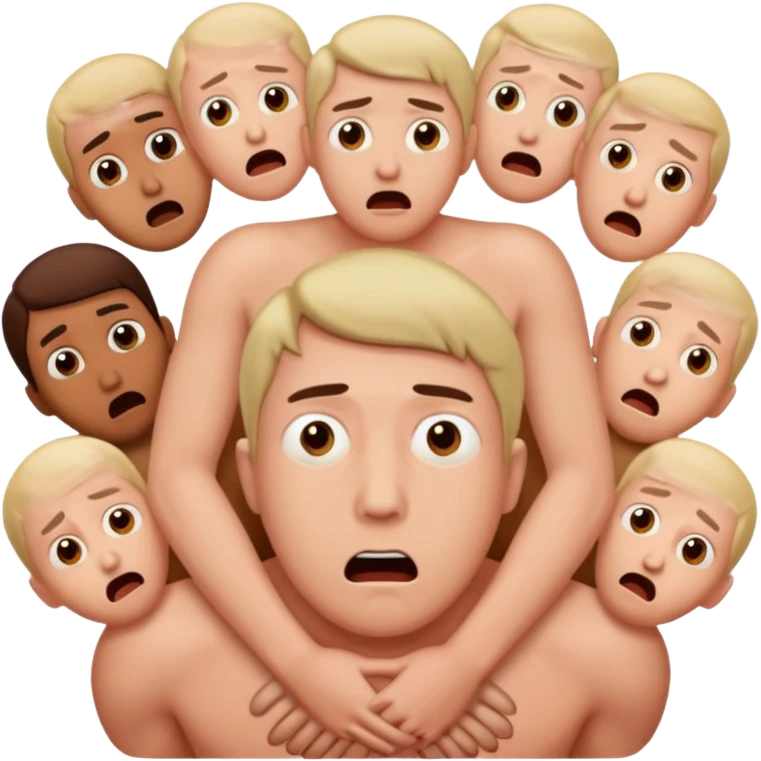 I want an emoji that looks like he’s scared of penises. The penises should be around him emoji
