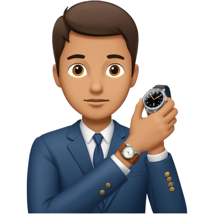 a man hurriedly checking his watch emoji