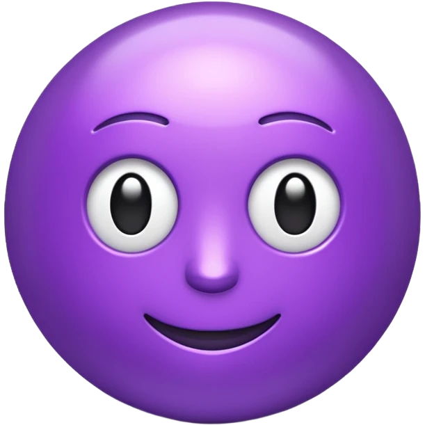 3D text that spells "me" in a shiny purple font  emoji