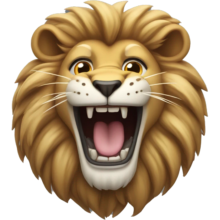 lion with paw up and roaring emoji