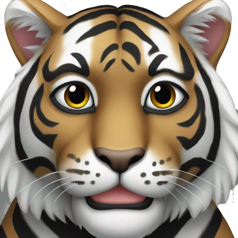 black tiger with white stripes emoji