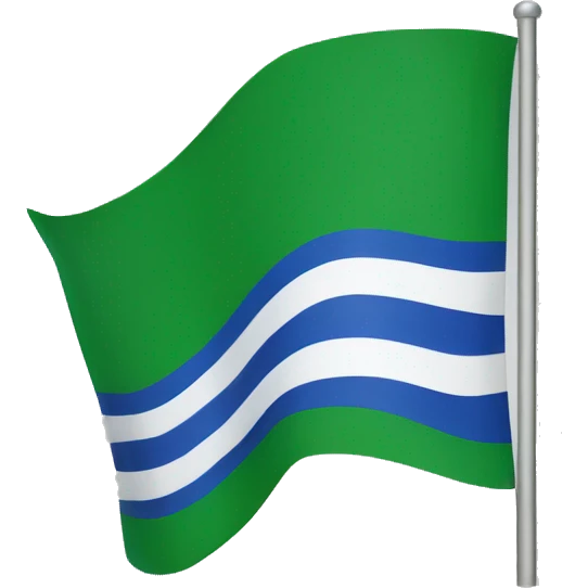 Flag with blue white and green volour emoji