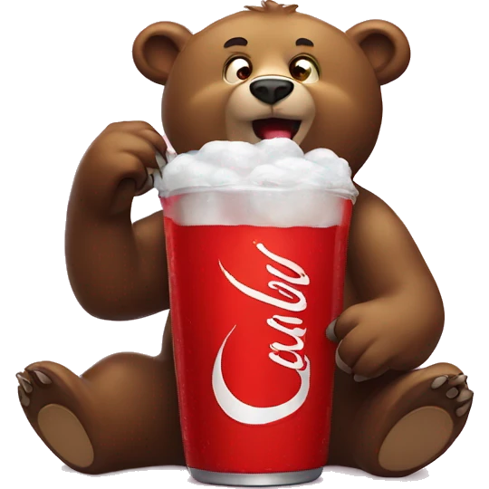 Bear drink coke emoji