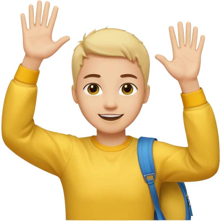Face with person giving themselves a high five. use the standard yellow emoji with hands should be touching similar to the prayer emoji with visual showing a clap emoji
