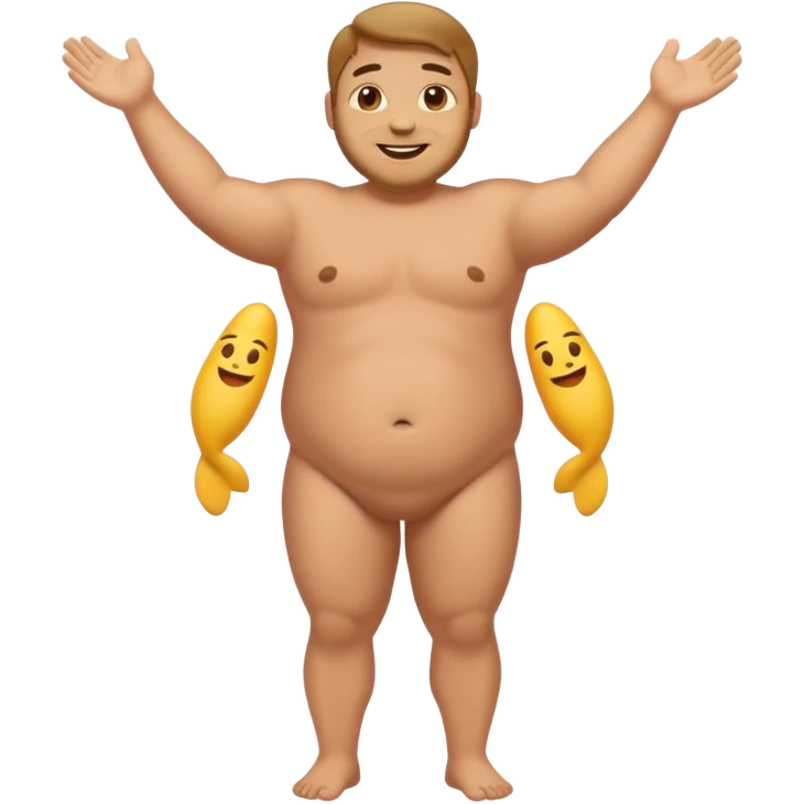 Fat naked tan man full body emoji emoji