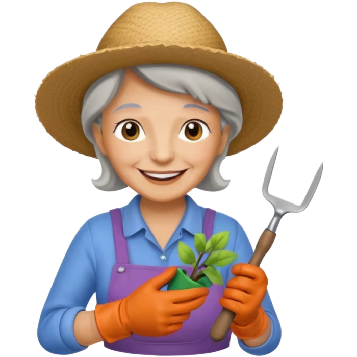 old woman gardener  emoji