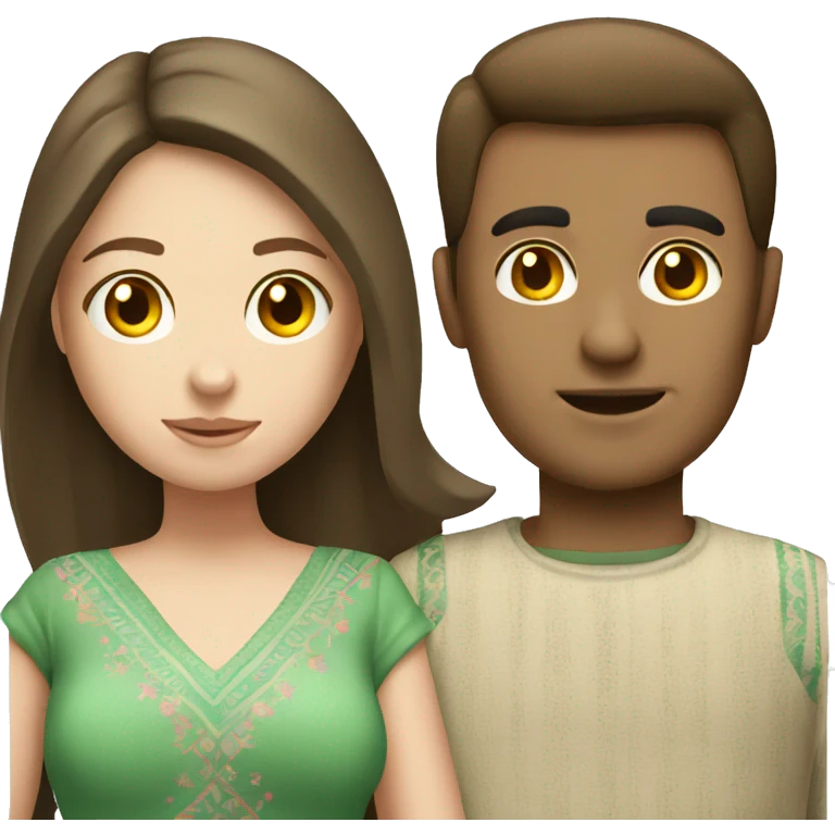 Pale brunette girl with mexican boyfriend emoji