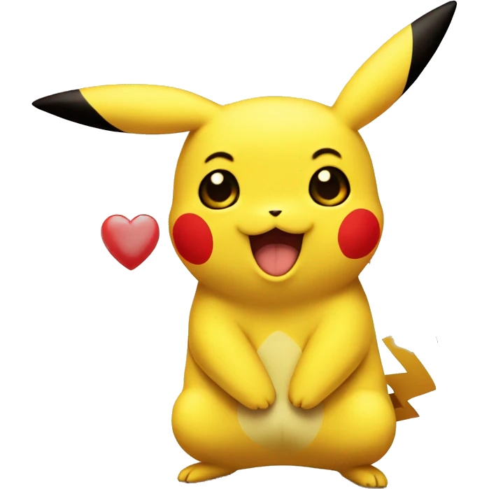 Pikachu with hearts  emoji