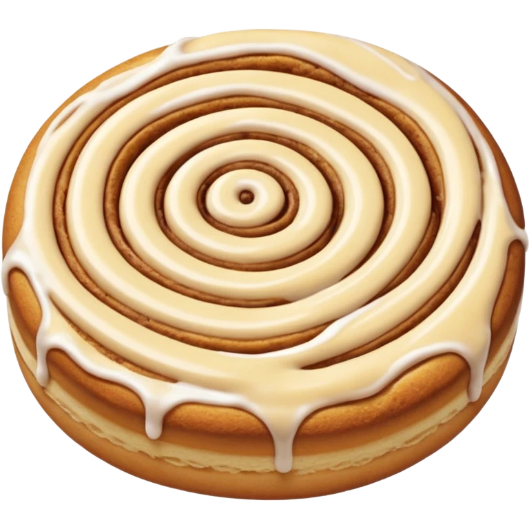 a cinnamon roll single layer cookie with only 2 switls emoji
