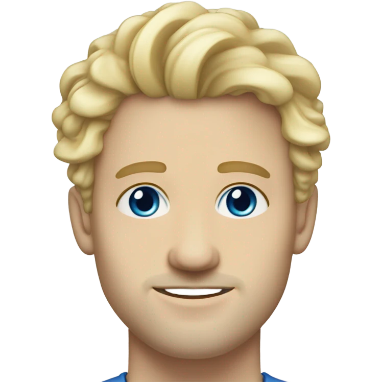 3/4 profile light curl blonde 30yo man blue eyed pale skin emoji