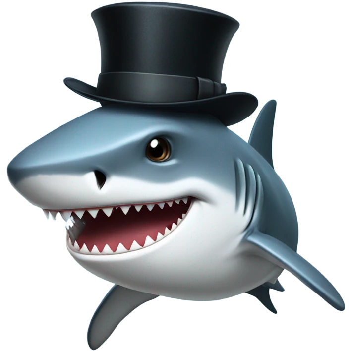 shark with tophat emoji