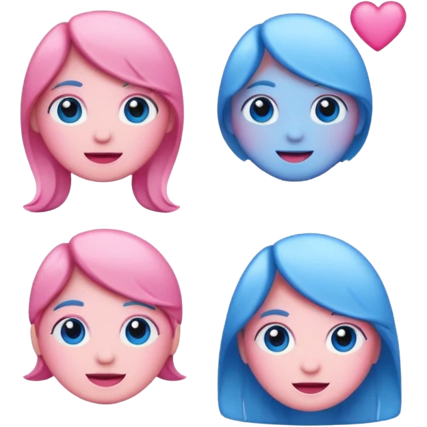 I would like a 67 emoji with pink and blue coloring, please emoji