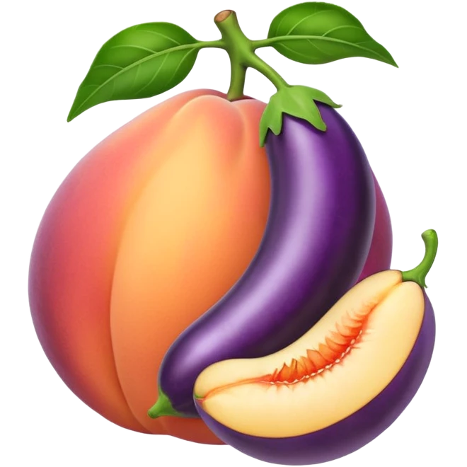 Egg plant in a peach emoji