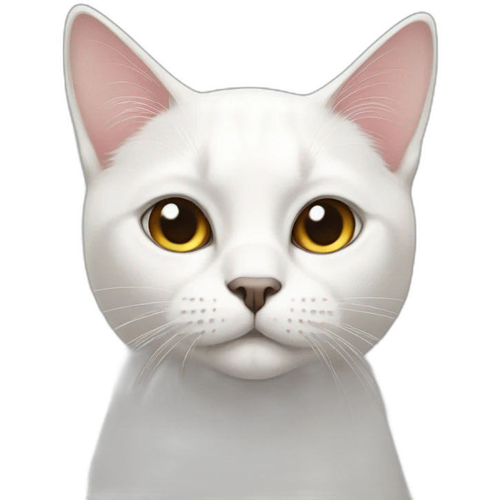 white cat black ear emoji