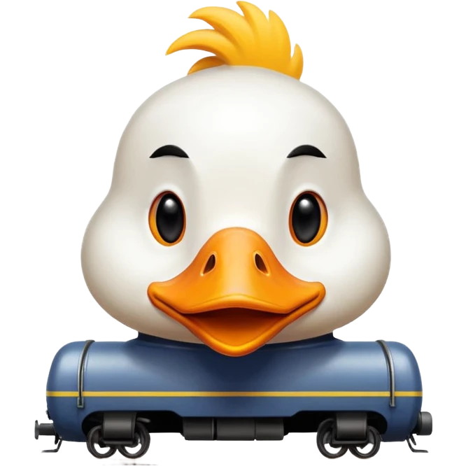 Duck on a train emoji