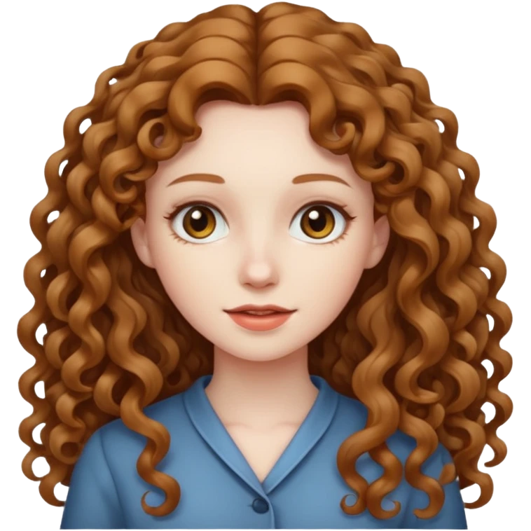 really long hair light brown curly pale skin emoji